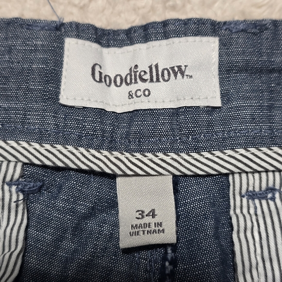 The Every Wear Short 9" Inseam Blue Flat Front Shorts with Refined Look Sz 34 - Picture 6 of 10